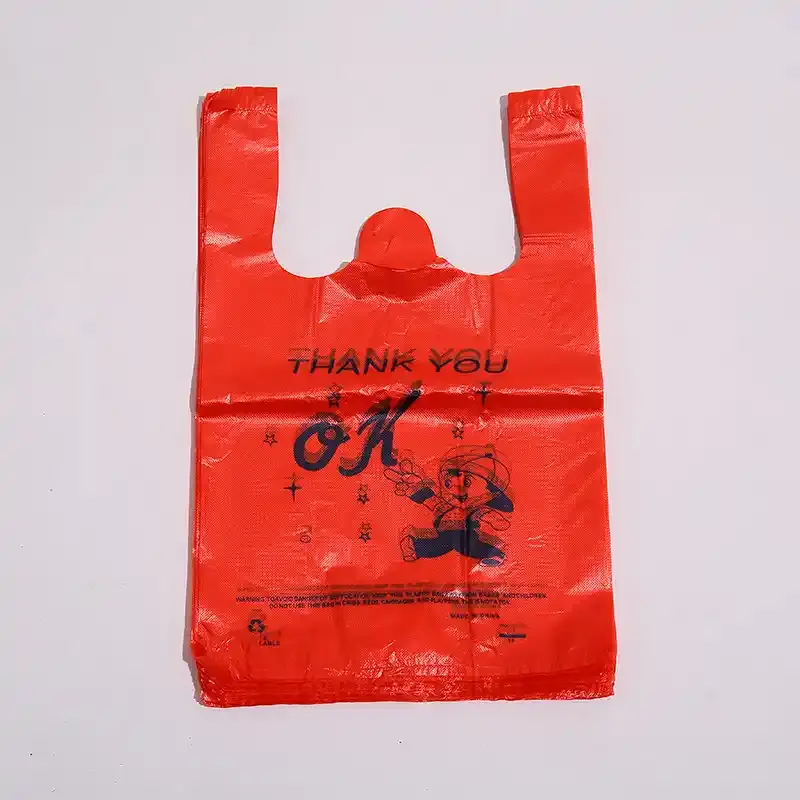 Red plastic shopping bags Red plastic shopping bags